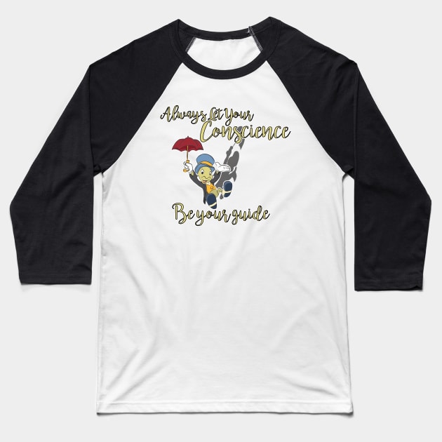 Jiminy Cricket Baseball T-Shirt by PrinceHans Designs